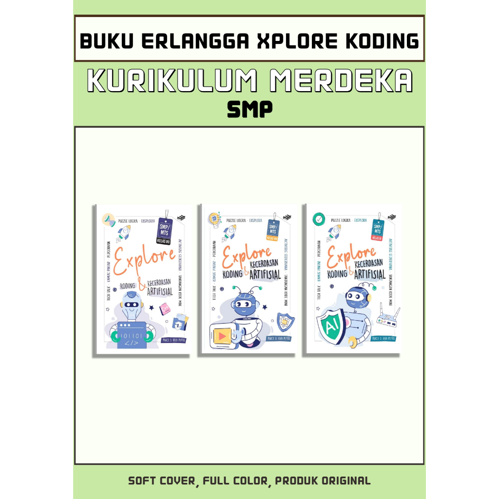 Buku ERLANGGA Explore Koding SMP kurikulum Merdeka