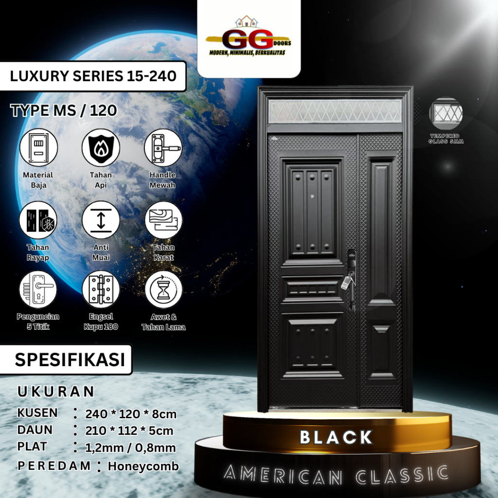 Pintu Baja GG - LUXURY MS 240X120cm