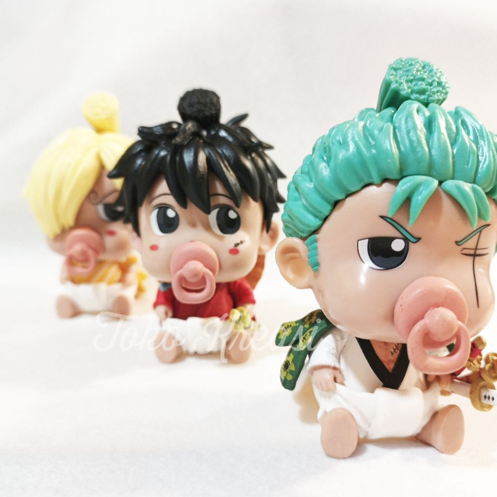 Action Figure Baby Chibi One Piece Luffy - Zorro - Sanji
