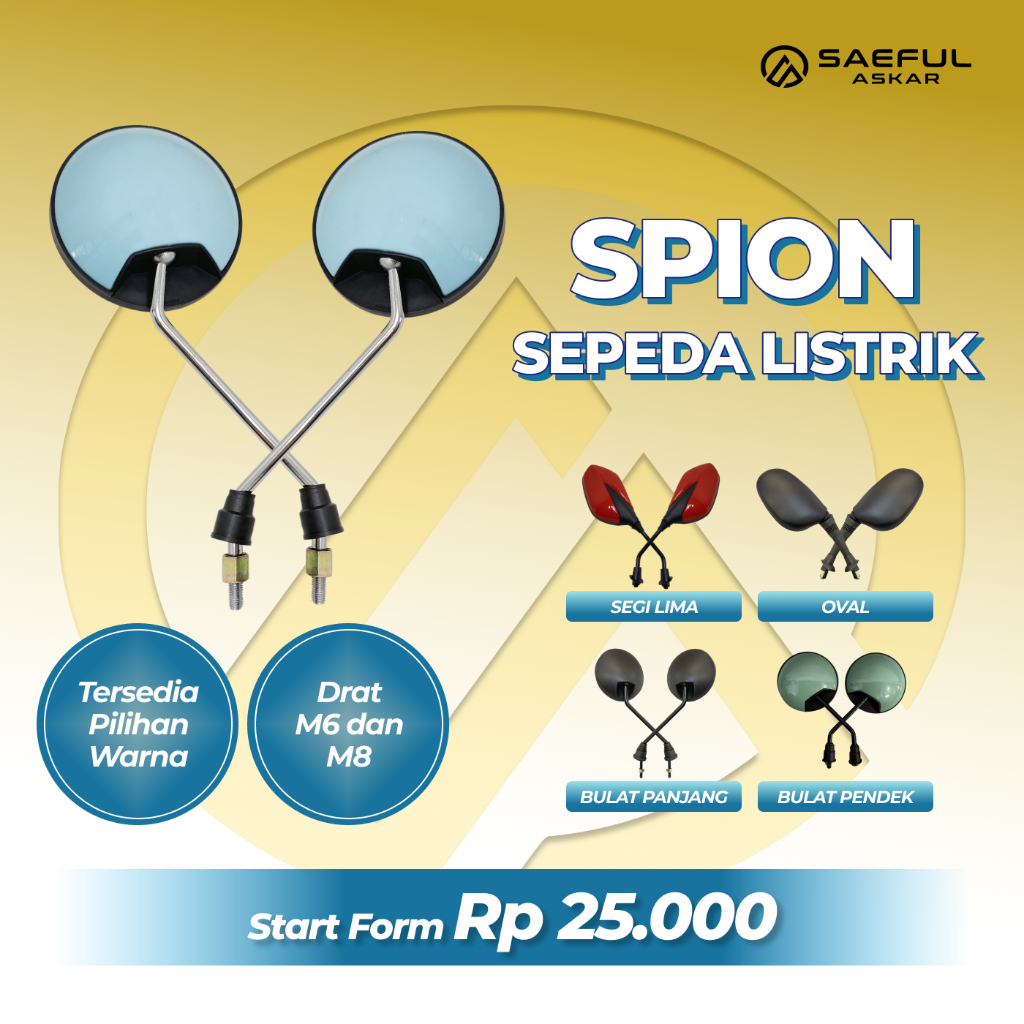 Spion Sepeda Listrik & Motor Listrik Universal Set Kanan Kiri - Saeful Askar