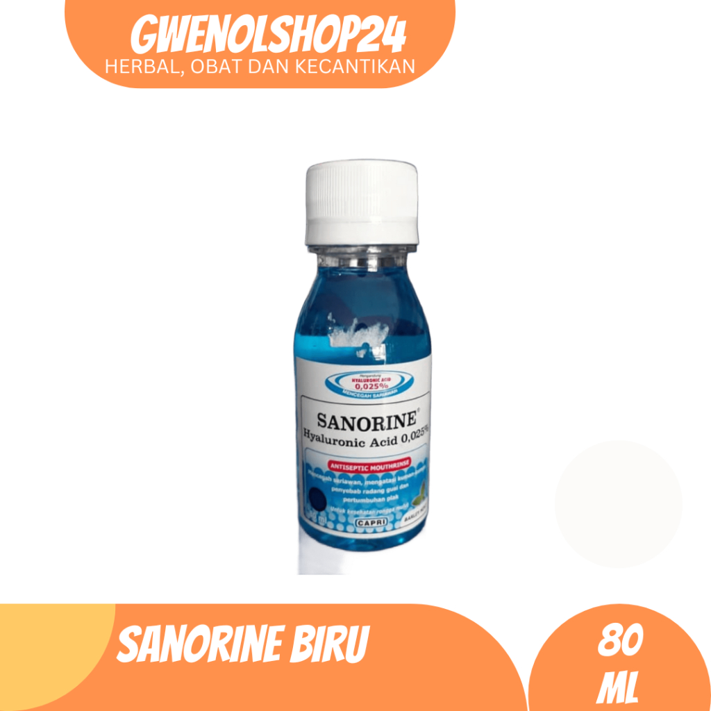 Sanorine Biru 0,025% 80ml Sanbe | Obat Kumur / Obat Sariawan / Antiseptic Mouthrinse