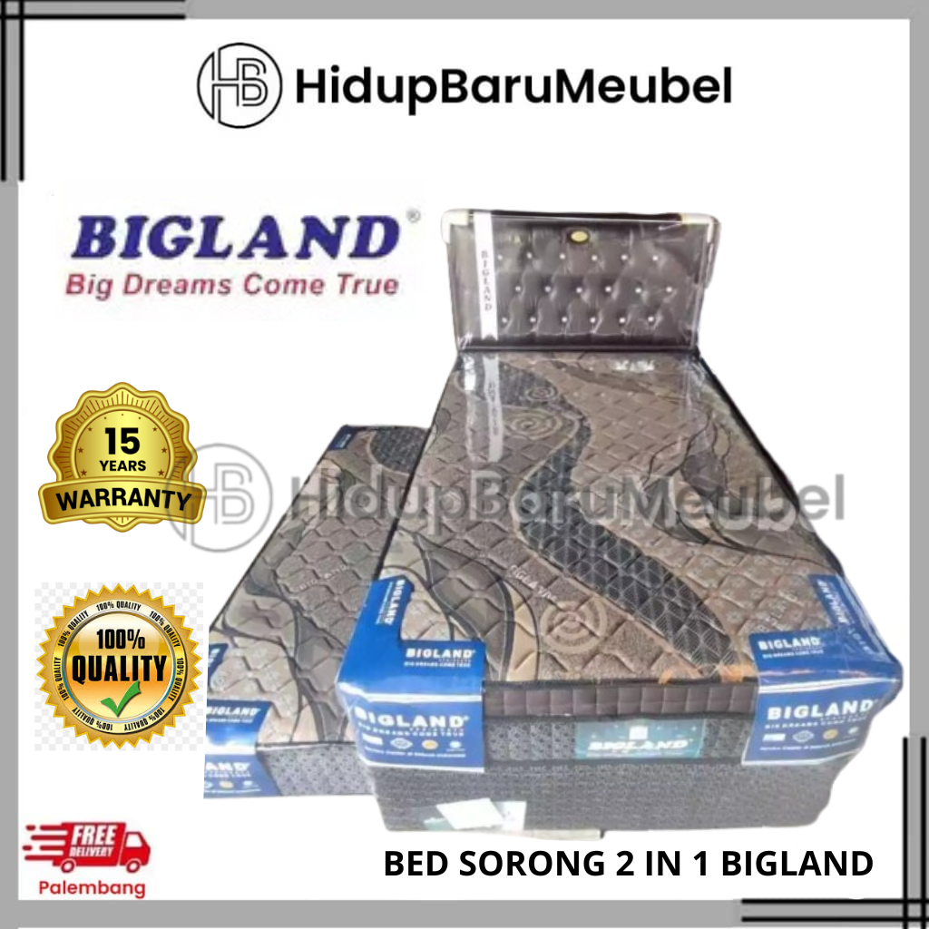 Bed Sorong Bigland  / spring bed dorong anak 2 in 1 Murah / springbed tempat tidur murah / kasur ana