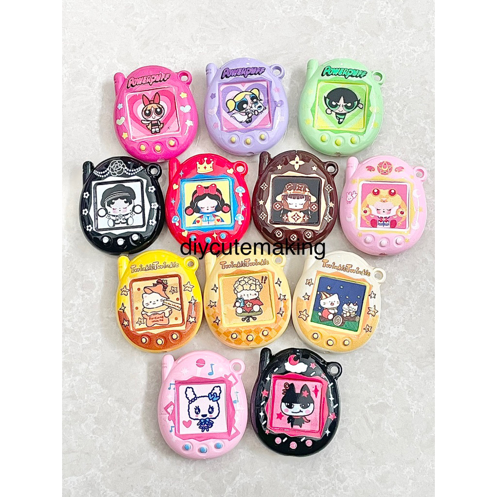 Akrilik Bandul dan Lubang Tamagotchi Tamagochi PPG Skullpanda / Acrylic Charm Cat Yellow Popmart Con