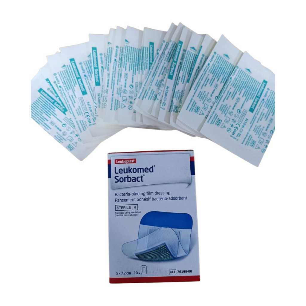 Leukomed sorbact 5 x 7.2 cm / box isi 20 pcs Plester pelindung dari kontaminasi eksternal dan koloni