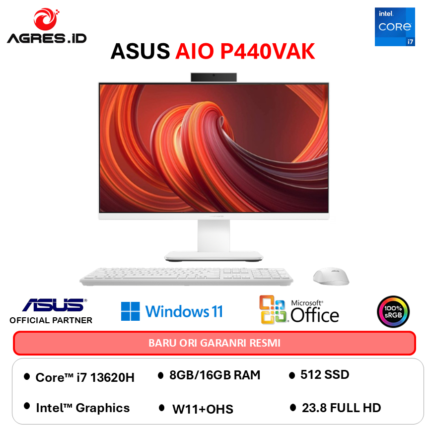 ASUS AIO P440VAK I7 13620H - RAM 16GB 512GB W11+OHS 23.8FHD