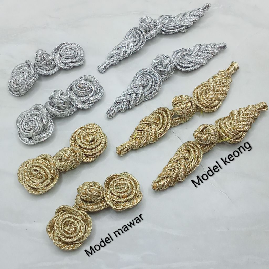 1 PASANG KANCING SHANGHAI,CHEONGSAM,KANCING CHINA GOLD DAN SILVER