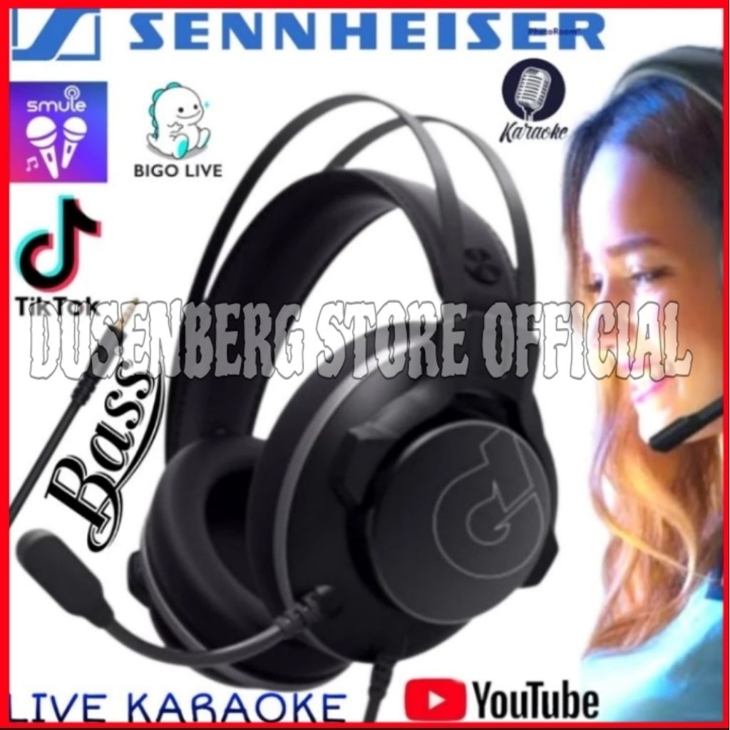 Mic Earphone Headset SENNHEISER Big Bass Karaoke Di HP Youtube Smule