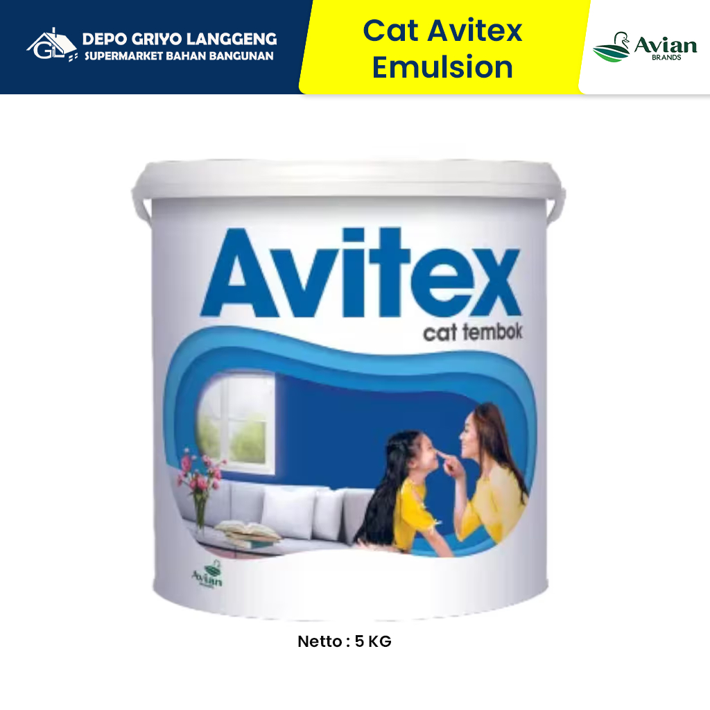 [CAT 5KG SERBA 99RB] CAT TEMBOK AVITEX EMULSION 5KG / CAT INTERIOR / CAT DINDING TEMBOK