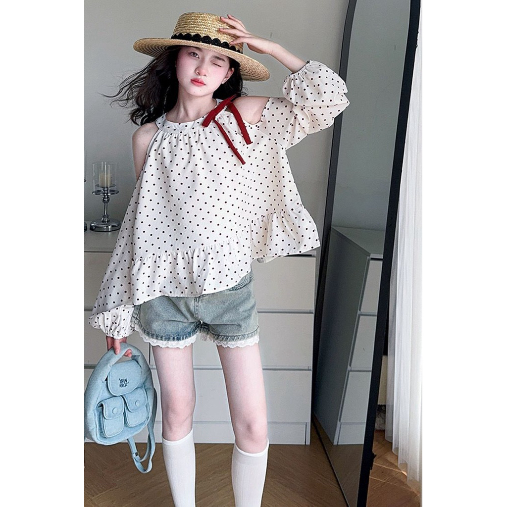 One Set Hotpants Sabrina Jeans Polka