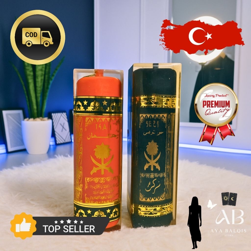 Buhur Aromaterapi Turki - Sulaiman Merah & Maghribi Hitam 14cm Berkualitas