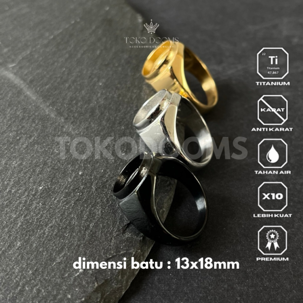 ring emban cincin polos [TITANIUM] 13x18 super minimalis dan elegan terbaik