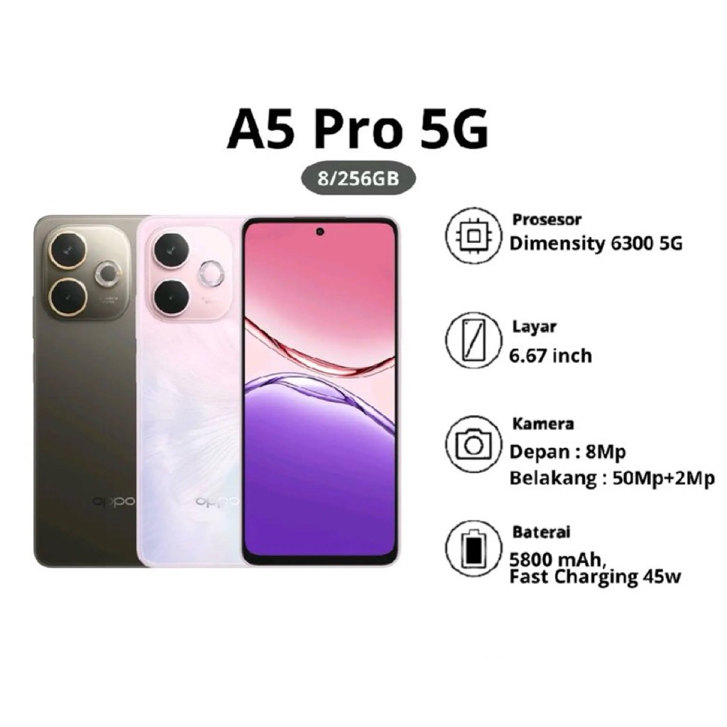 OPPO A5 Pro 5G ram 8/256 gb resmi oppo original