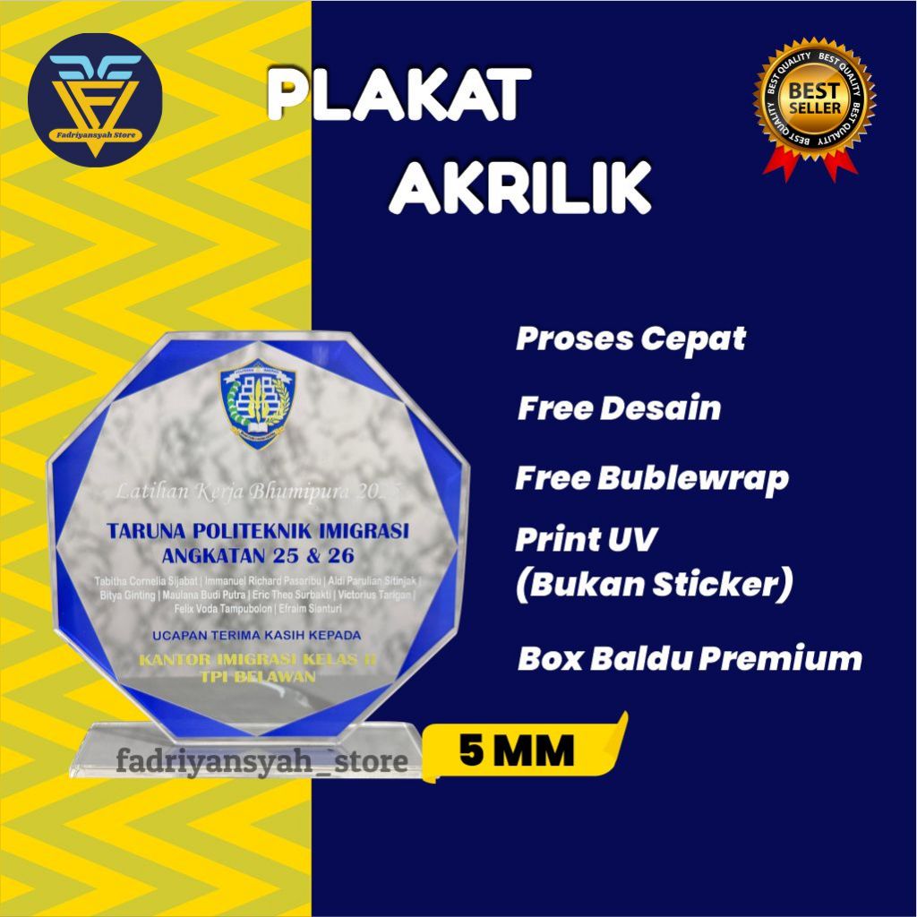 PLAKAT AKRILIK 5 MM & 10 MM SEGI 8
