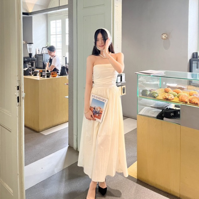 GILLIAN DRESS/tube maxi dress kotak kotak sexy model