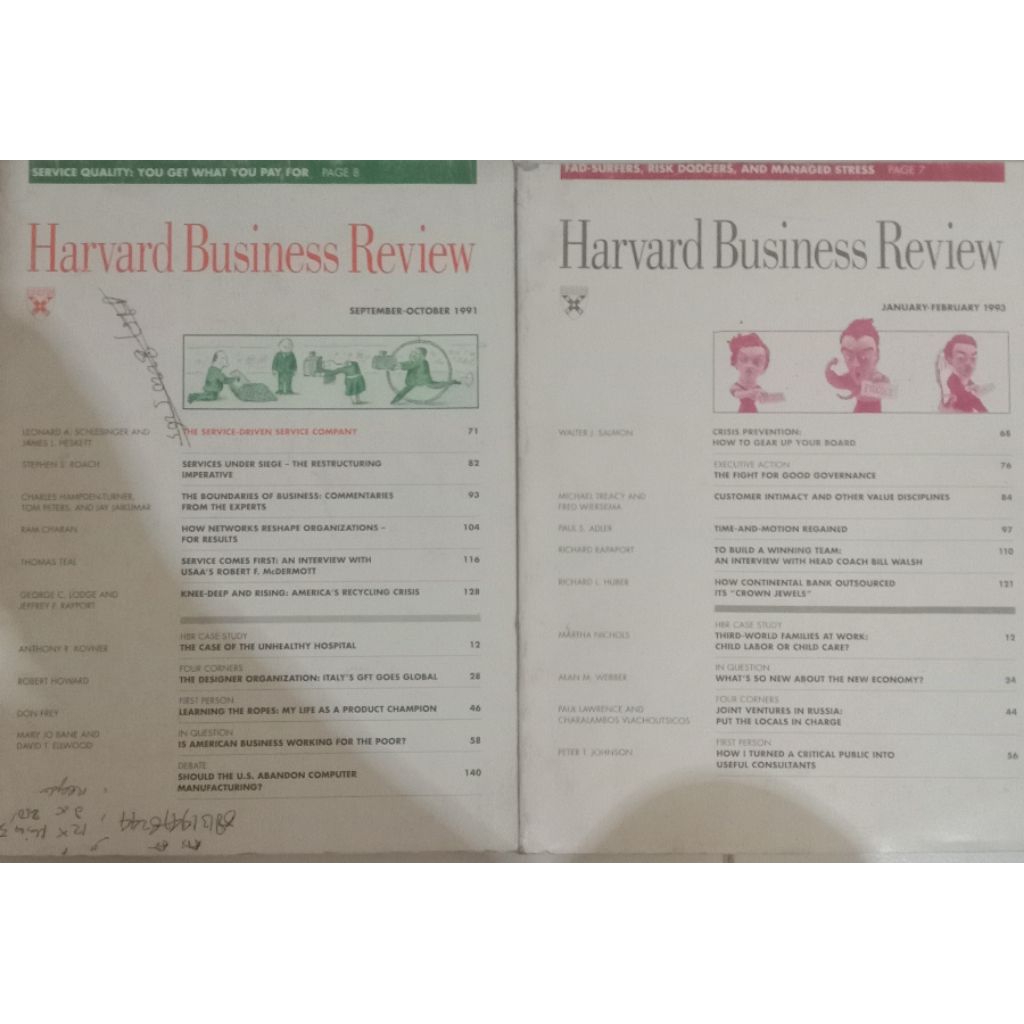 MAJALAH IMPORT HARVARD BUSINESS REVIEW BEKAS