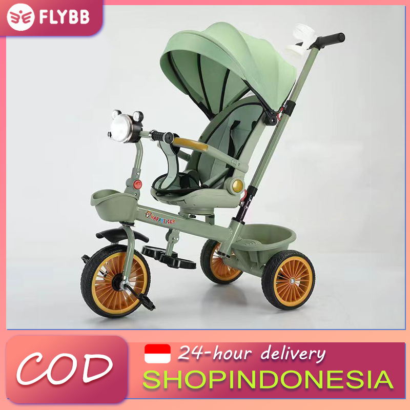 FLYBB Sepeda roda tiga anak 1 tahun sepeda roda 3 bayi tricycle anak sepeda anak roda 3 stroller