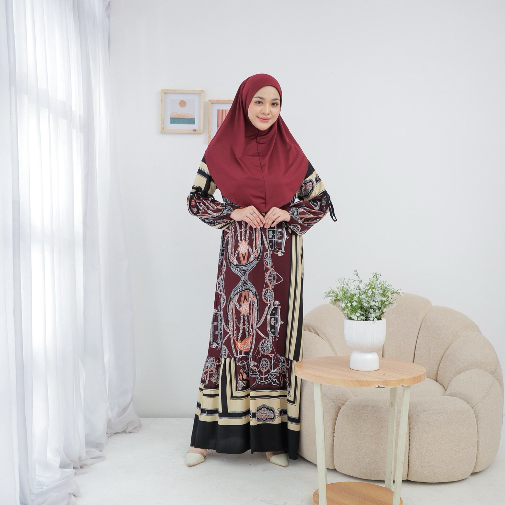Gamis rayon premium set hijab jersey viral
