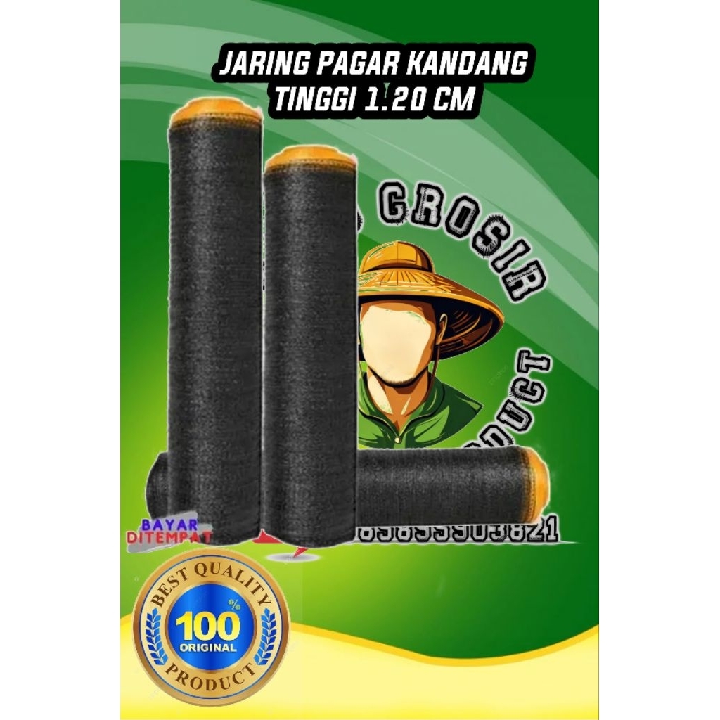 jaring pagar jaring waring TL jaring tanaman jaring ikan 1 roll tinggi 1.20cm bahan hadepe nyloon ra