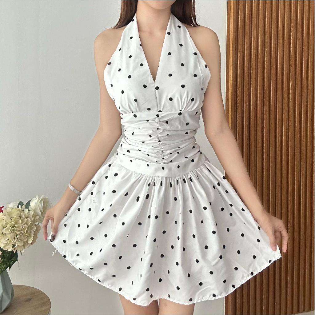 RF -  KAGURA DRESS POLKA / DRESS WANITA / MINI DRESS / GAUN WANITA -NP
