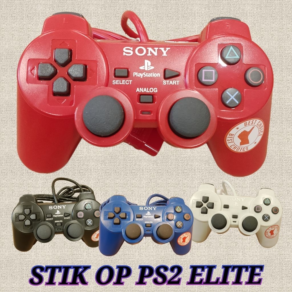 Stik Op PS2 Elite Warna / Joystick PS2 Warna Kabel Serat