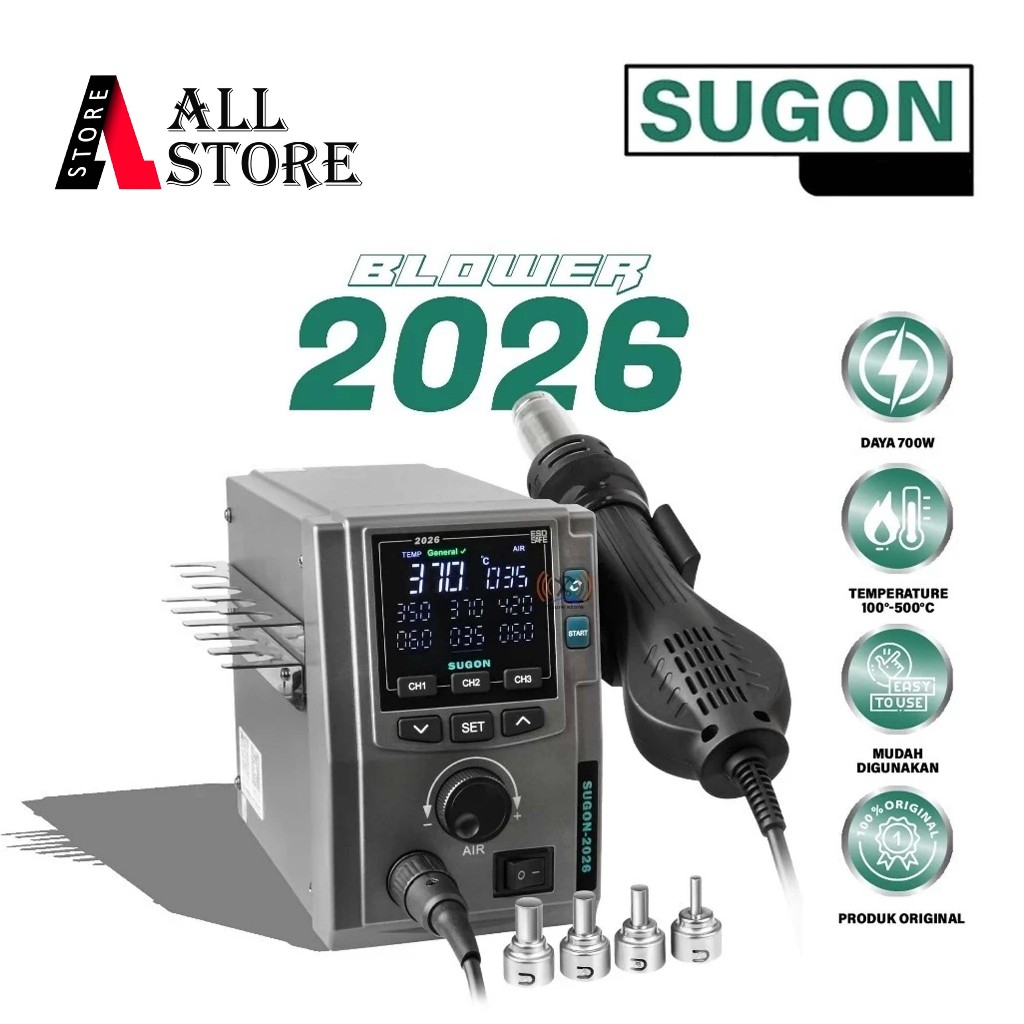 SUGON 2026 700W INTELLIGENT DIGITAL HOT AIR STATION ORIGINAL - BLOWER SUGON 2026 ORIGINAL 700W DIGIT
