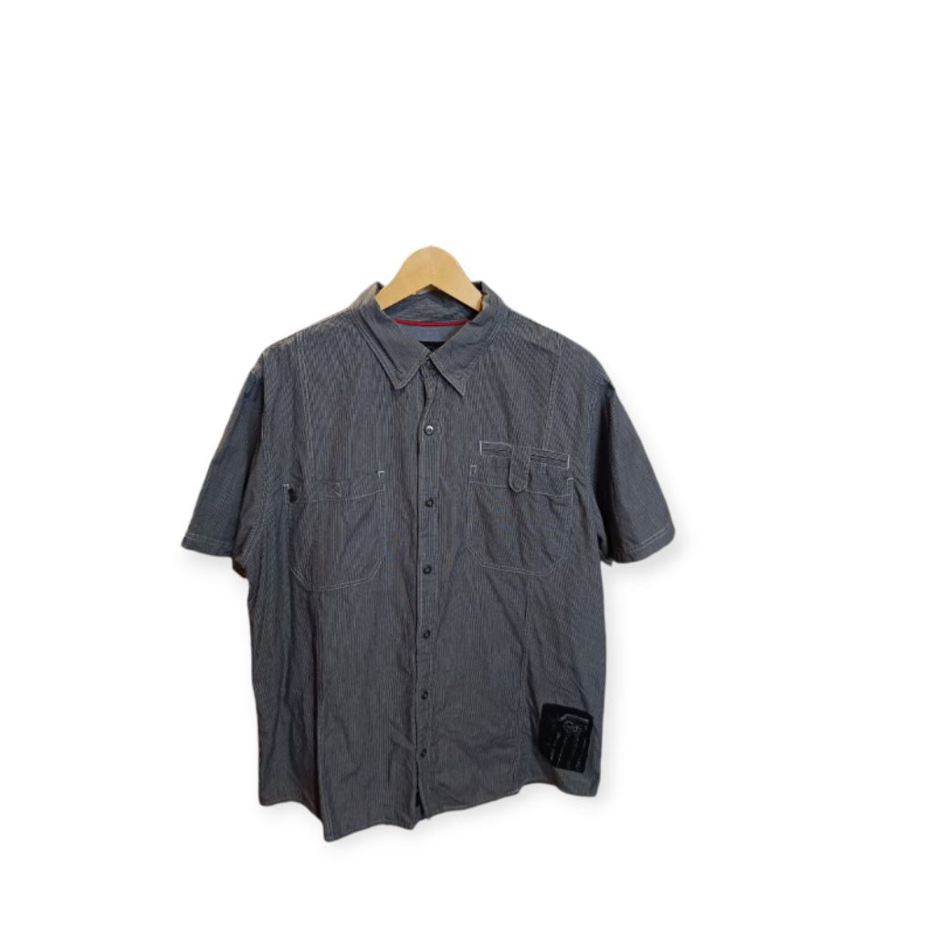 American Legend Grey Stripe Kemeja Lengan Pendek