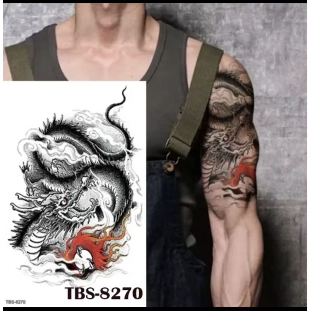 [COD] Tatto Temporary NAGA AWAN | Tatto Tempel TBS_8270 Tahan Air Anti Air Sementara*REAL PICT*