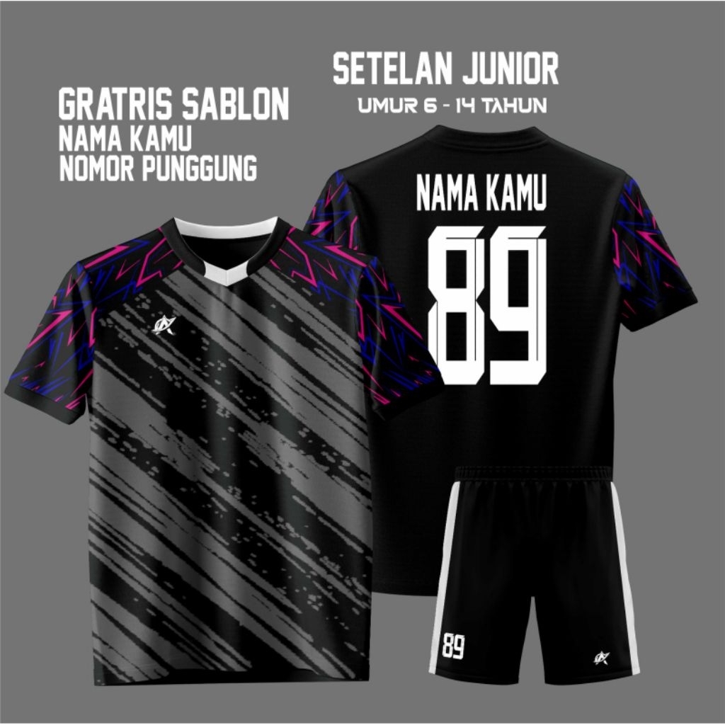 Setelan Jersey Futsal Anak Dry Fit - Ukuran M XL untuk Usia 6-14 Tahun - Baju dan Celana