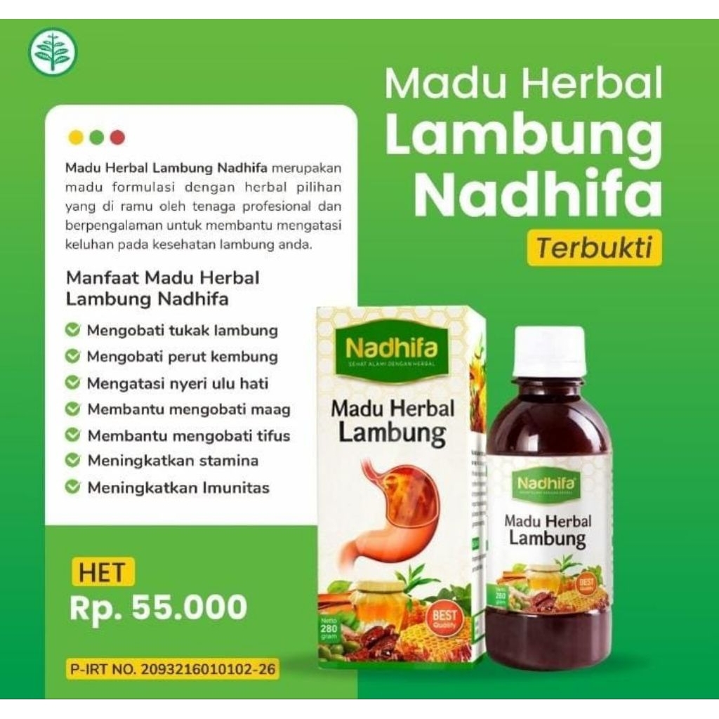 Madu Lambung Viral Nadhifa 330 Gram Madu Herbal Asam Lambung Maag Gerd Madu Nadhifa Lambung 330gr