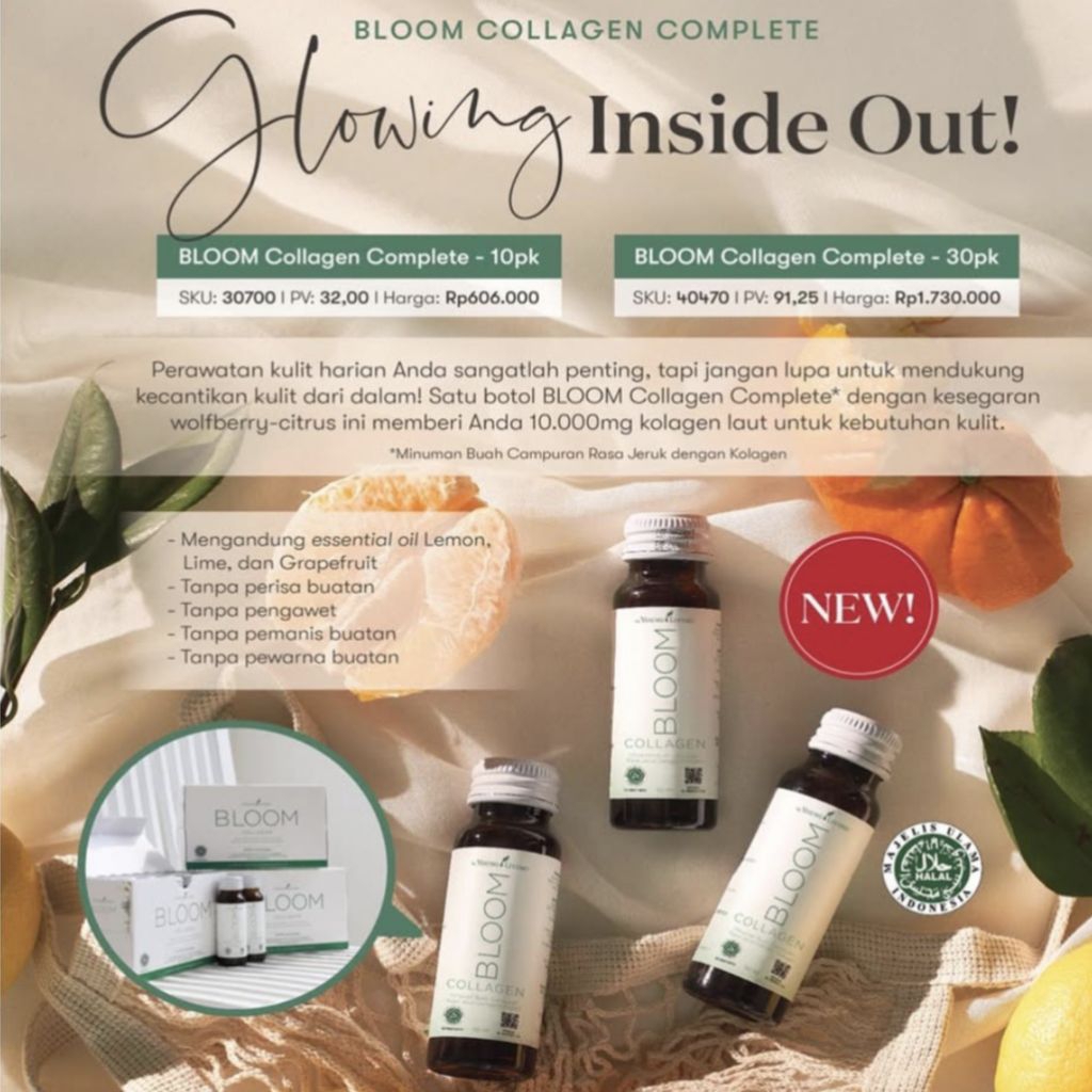 Young Living Bloom Collagen 30botol Complete Set Original YL Segel minumam kolagen glowing inside ou