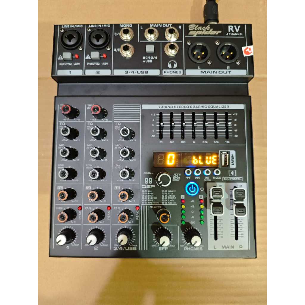 Mixer 4 Channel Black Spider RV 4 Mixer 4 Channel Original Termurah
