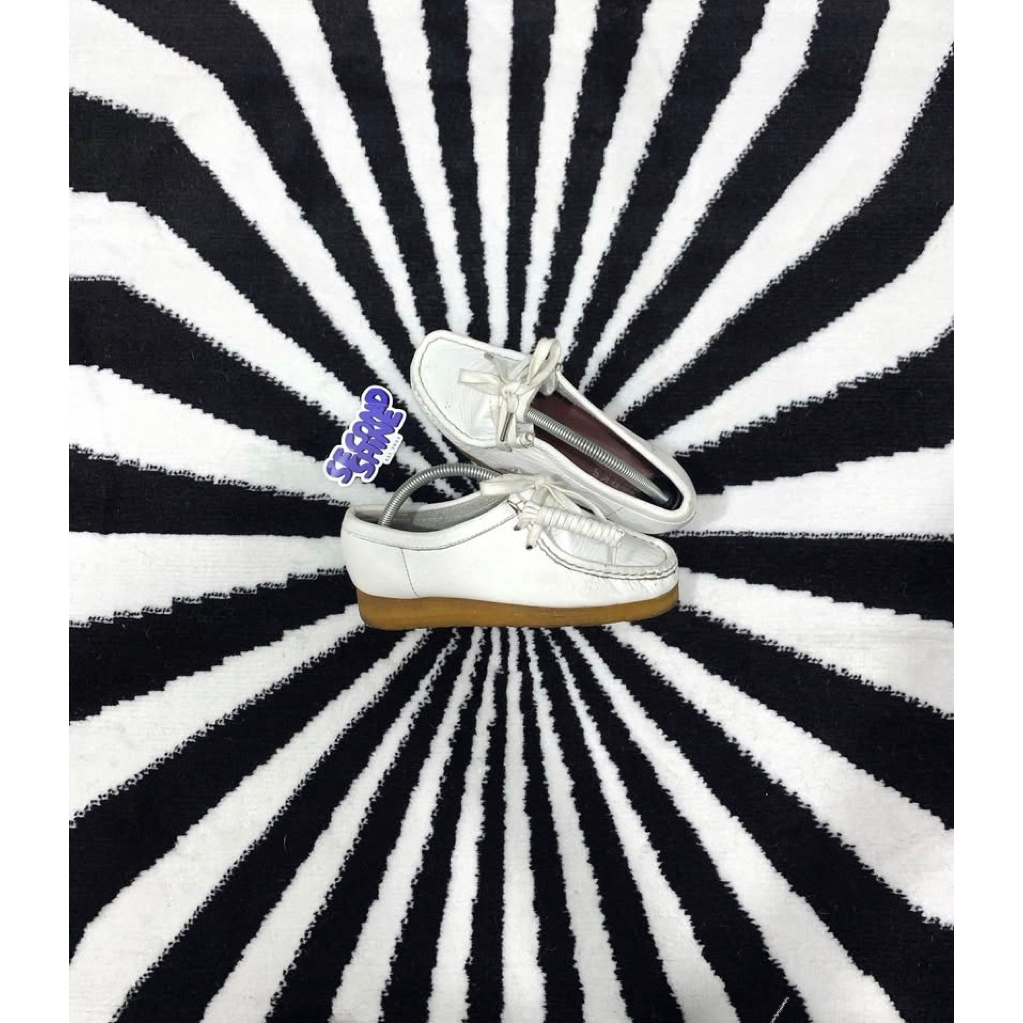 Clarks Wallabee white leather