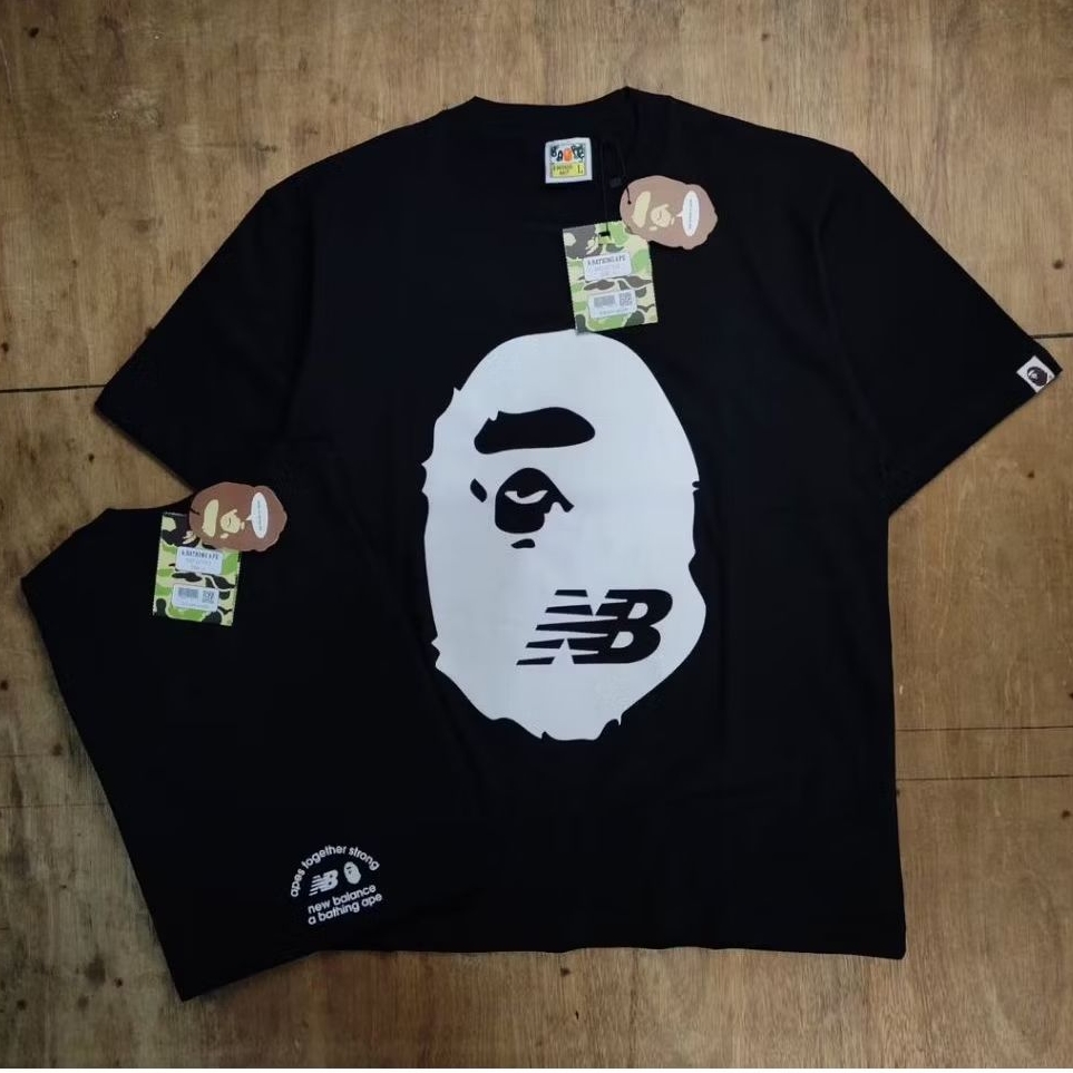 A Bathing Ape Bape x NB 3 Warna Tee T-Shirt Kaos