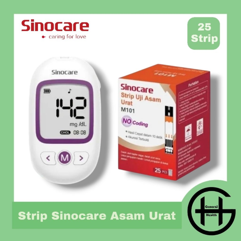 Strip Sinocare Asam Urat Refill Sinocare UA  Isi Ulang Sinocare Asam Urat IA