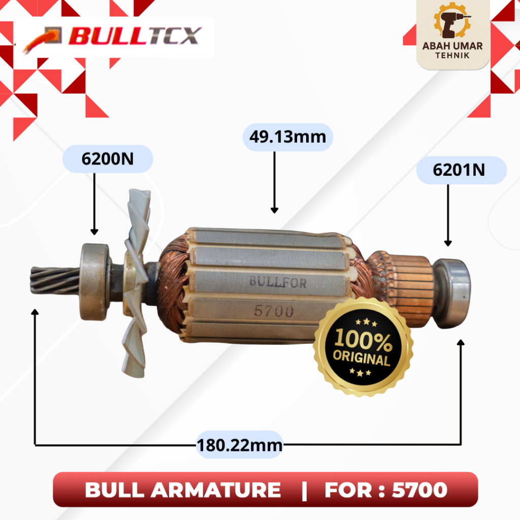 Armature BULL 5700 Original – Dinamo Mesin Circular 9 Inch MAKITA / 5700B Berkualitas Tinggi