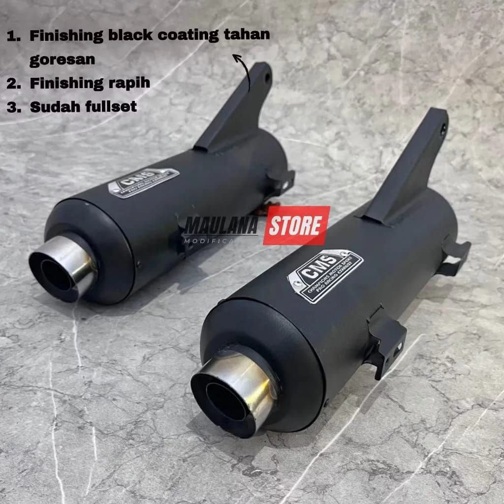Knalpot Standar racing CMS Fulset Ngebas adem Mio sporty Mio gear Beat pgm fi Beat fi Vario 125/150
