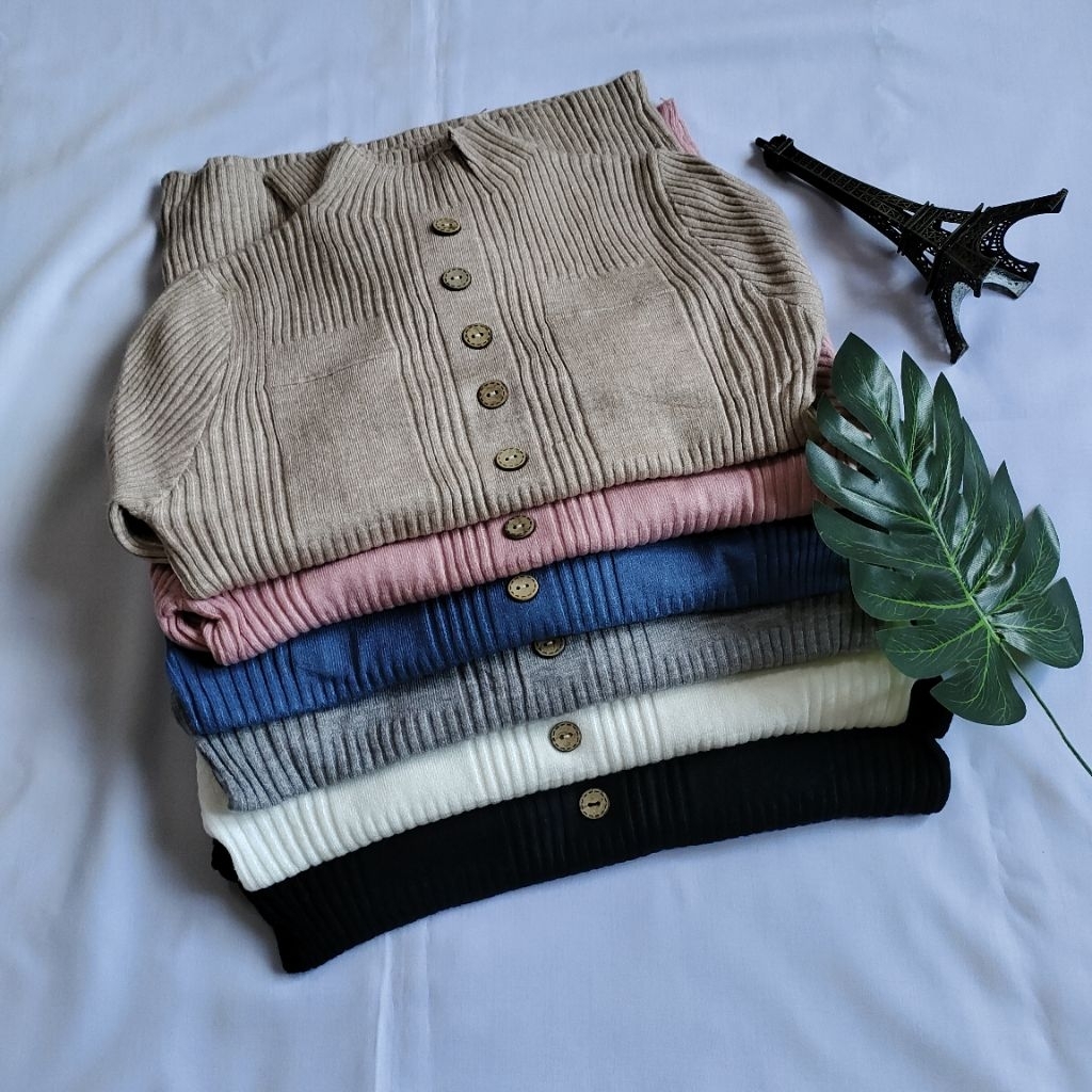 LS-6288 Ellena Top Import | Turtle Neck Knit Top Import | Baju Rajut Import | Atasan Rajut Import | 