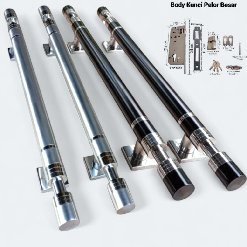 Handle pintu stainless 2 pintu/handle pintu kupu tarung/handle pintu rumah 2 pintu/handle pintu kama