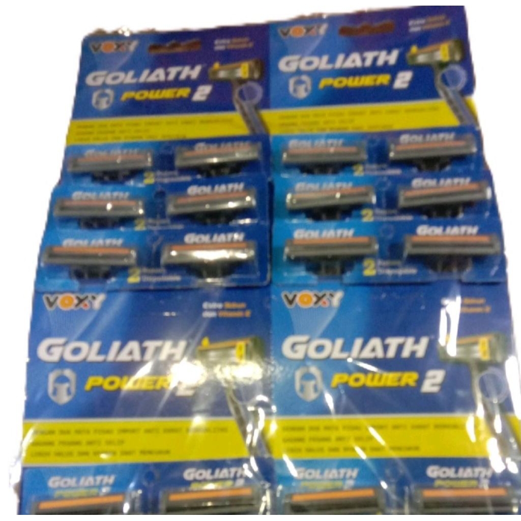 12 Pcs Alat Cukur Kumis Goliath Power 2  Plastik Kualitas Tinggi