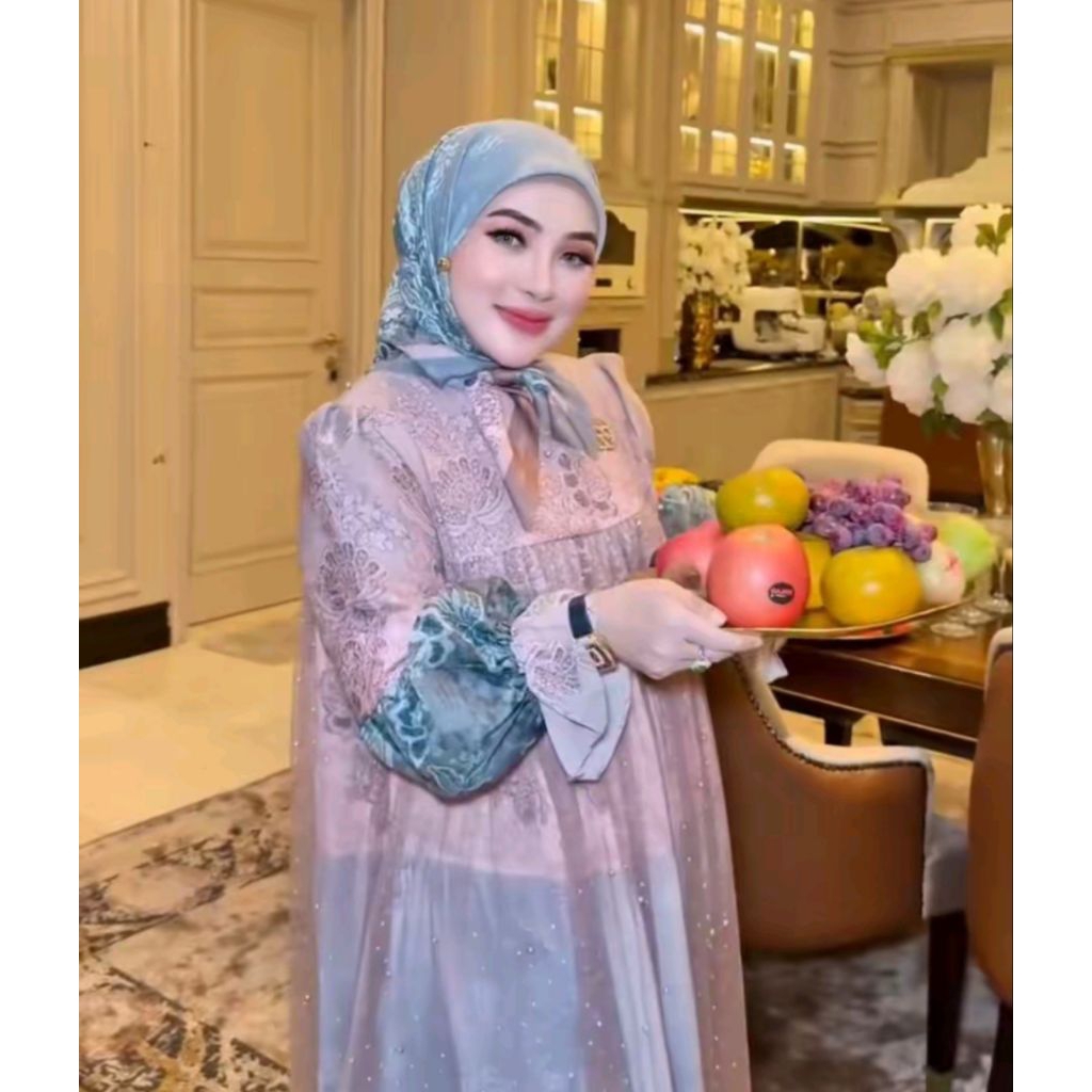 Dress shellasaukia/preloved shellasaukia/aurakay/dress pesta/motif hawa/alifza butik/hamidah collect