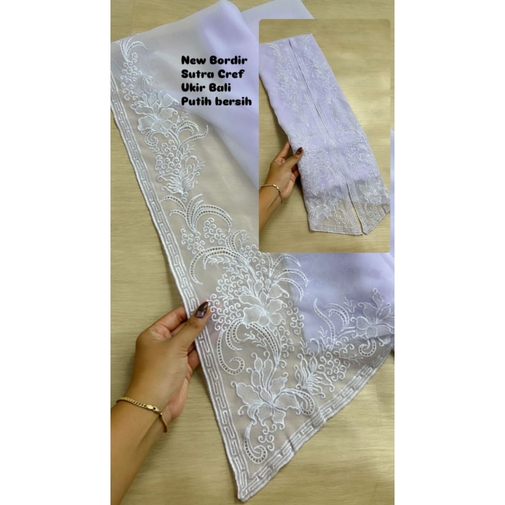 KAIN KEBAYA SUTRA CREPE BORDIR KERAWANG BUNGA