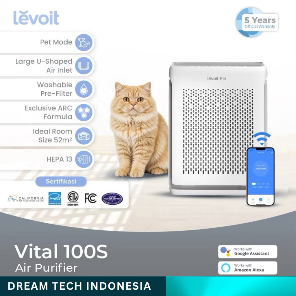 Levoit Vital 100 Air Purifier Pet Air Purifier Ruangan