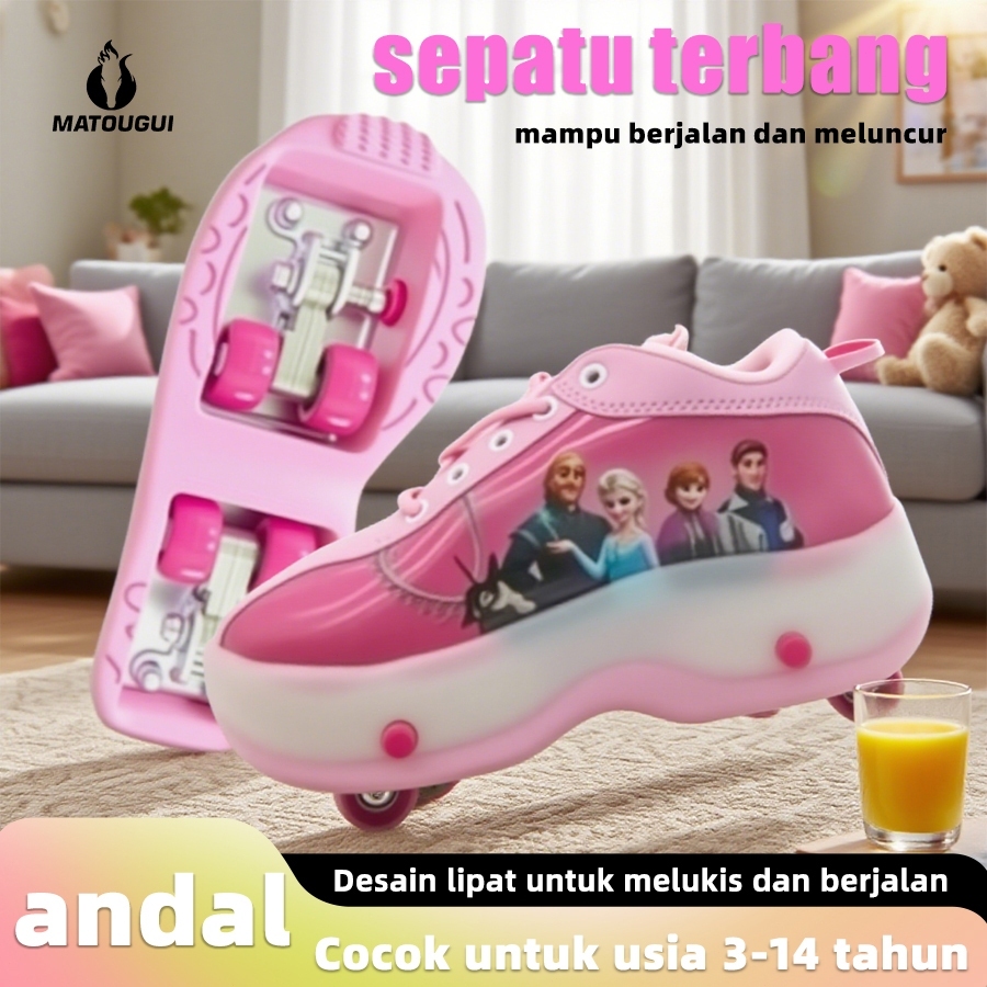 MTG-Dapatkan 1 buah keset kamar mandi gratis-sepatu roda Oxelo/Sepatu Skating Anak-Anak LED Terbaru 
