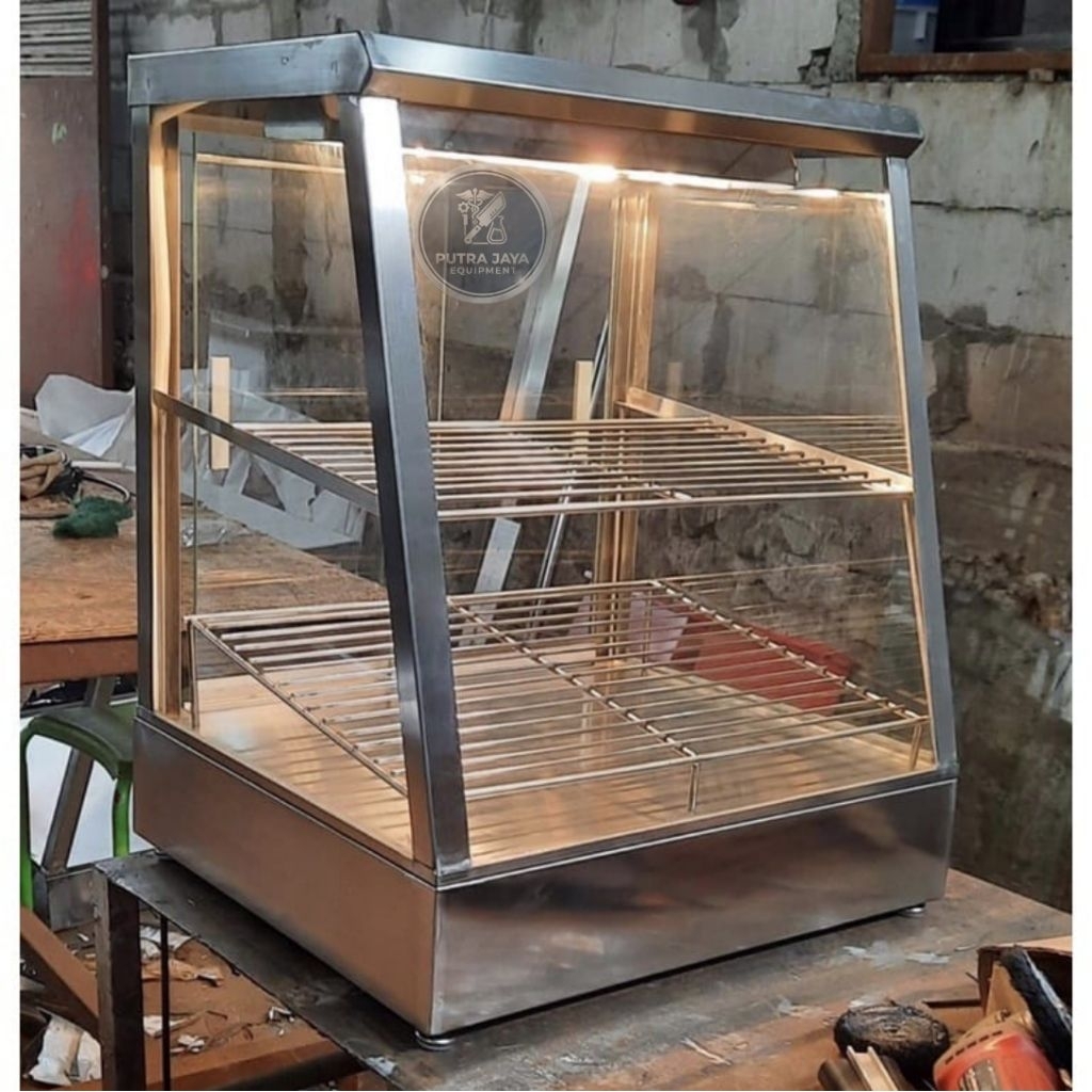 Showcase fried chicken display food warmer / food warmer display / showcase food warmer / display fr