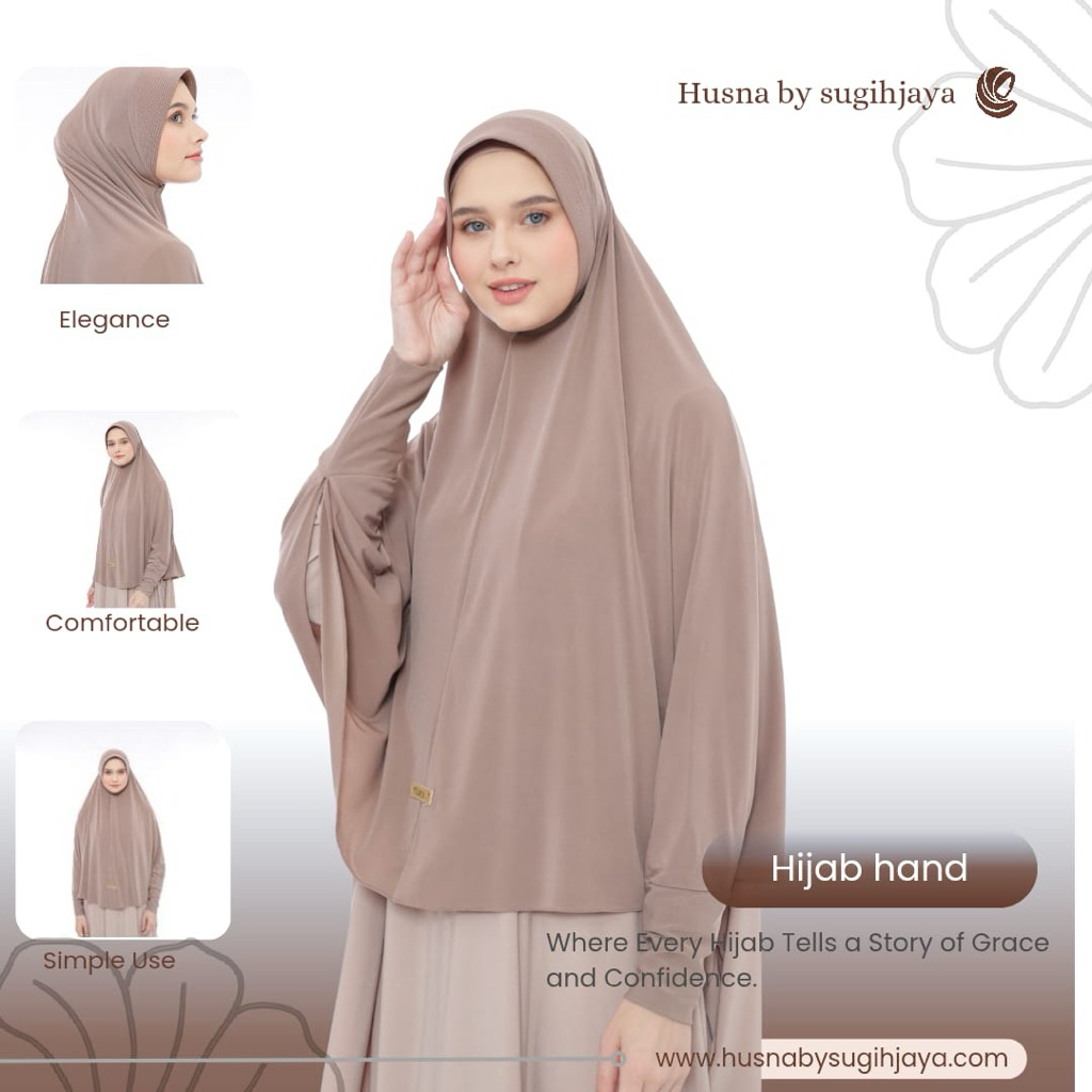 Hijab Instan Pet Tangan Husna Sugih Jaya Terbaru Bahan Jersey Zara Premium By Bilqeez Store