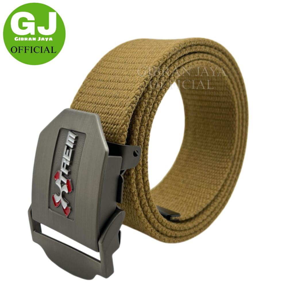 Gesper Ikat Pinggang Pria Katun Tebal Kepala X Premium