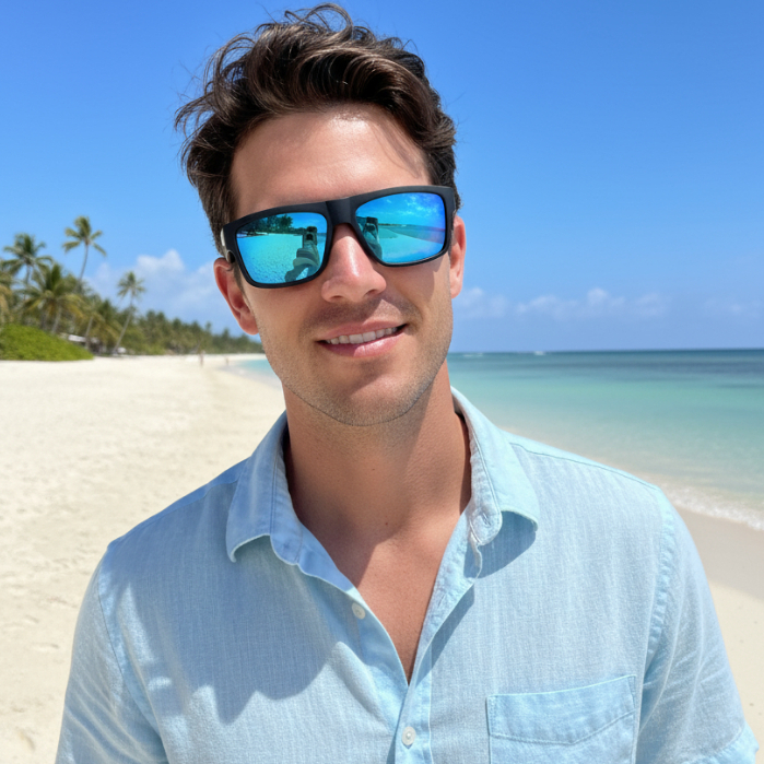 Kacamata Hitam Pria Keren Polarized New Polaris Pria Keren Anti UV Trendy Terbaru Kaca Mata Hitam Ga