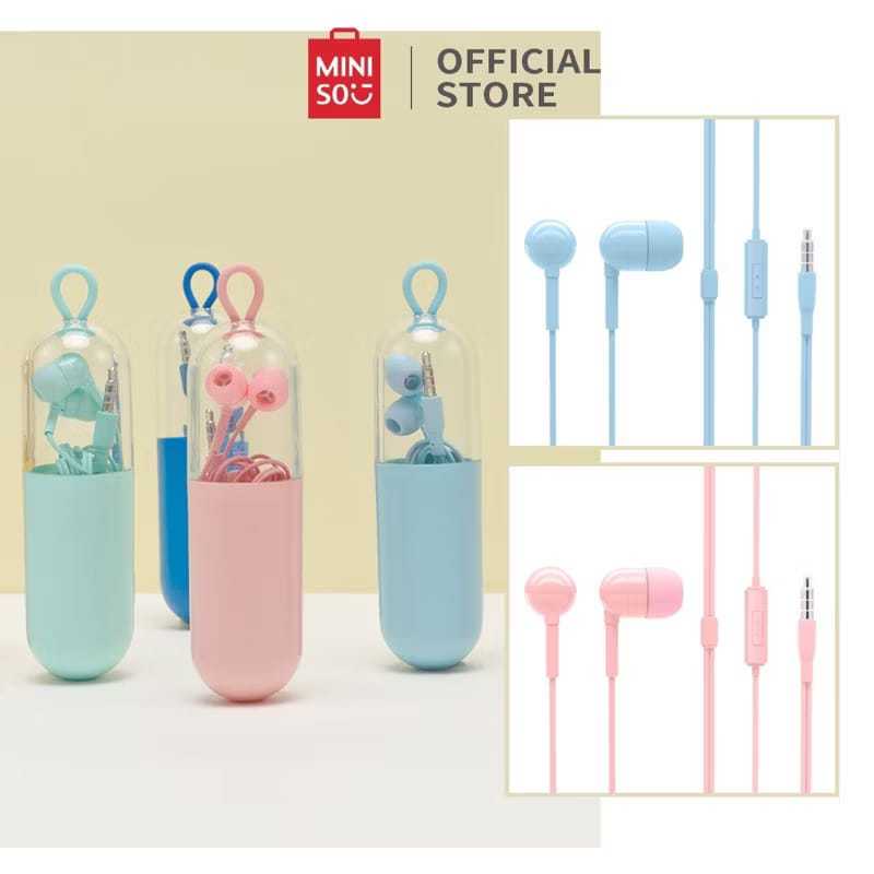 Miniso HF236 Earphone Warna Cerah dengan Mikrofon