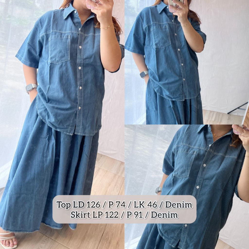 BEAUTYBIG - ALENA DENIM SKIRT SET PREMIUM JUMBO BIGSIZE
