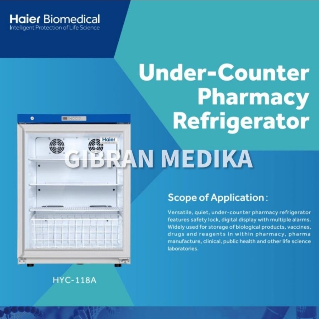 Kulkas Vaksin Kecil Haier HYC 118 A Refrigerator Pharmacy Kulkas Farmasi Haier HYC-118A
